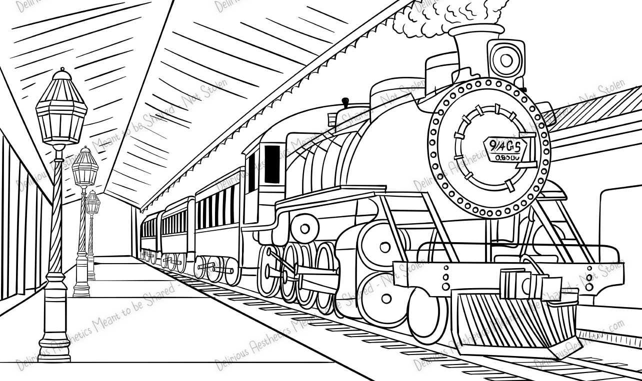 9 Train Postcard